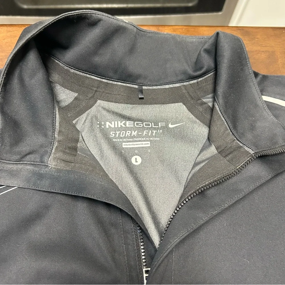 Nike Golf Storm Fit Black Half Zip Short Sleeve Windbreaker Jacket Mens Size L